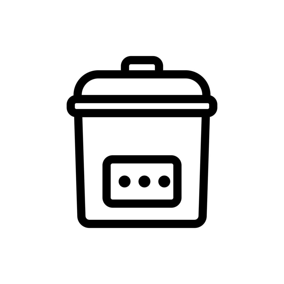 vetor de ícone de fogão lento. ilustração de símbolo de contorno isolado