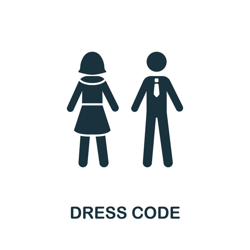 ícone do código de vestimenta. ilustração simples da coleção de boate. ícone de código de vestuário criativo para web design, modelos, infográficos e muito mais vetor