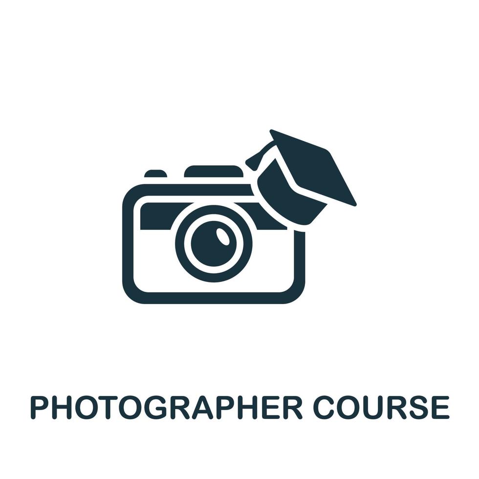 ícone do curso de fotógrafo. elemento simples da coleção de cursos online. ícone do curso de fotógrafo criativo para web design, modelos, infográficos e muito mais vetor