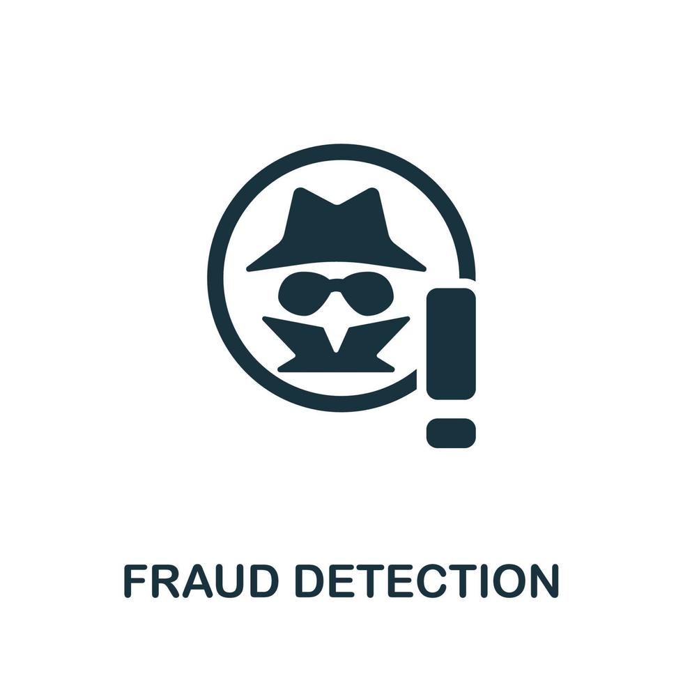 ícone de detecção de fraude. ilustração simples da coleção da indústria fintech. ícone de detecção de fraude criativa para web design, modelos, infográficos e muito mais vetor