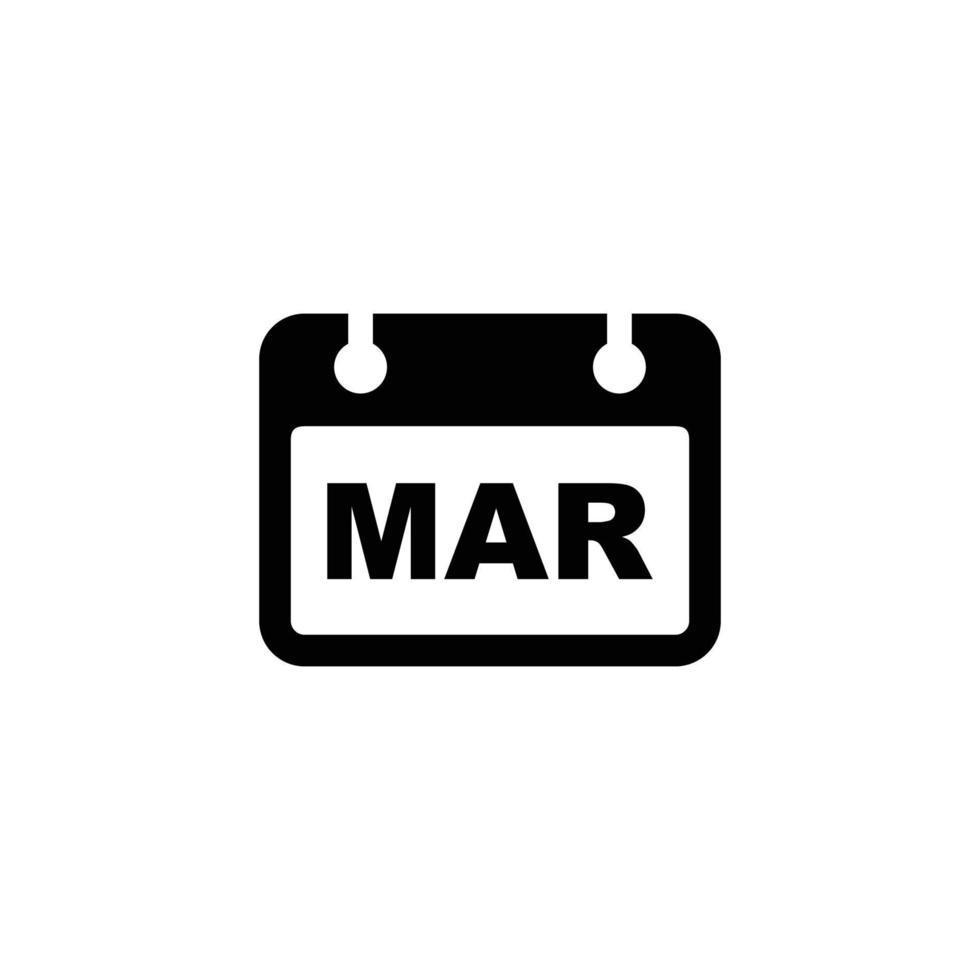 ilustração em vetor ícone plana simples de calendário. vetor de ícone de calendário de março