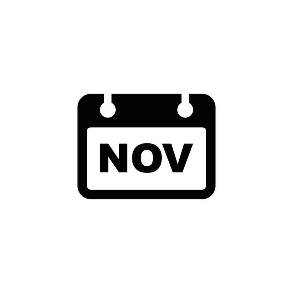 ilustração em vetor ícone plana simples de calendário. vetor de ícone de calendário de novembro