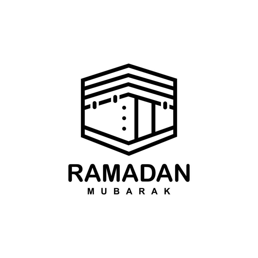 logotipo do ramadã. ilustração vetorial de logotipo plano simples de kaaba vetor