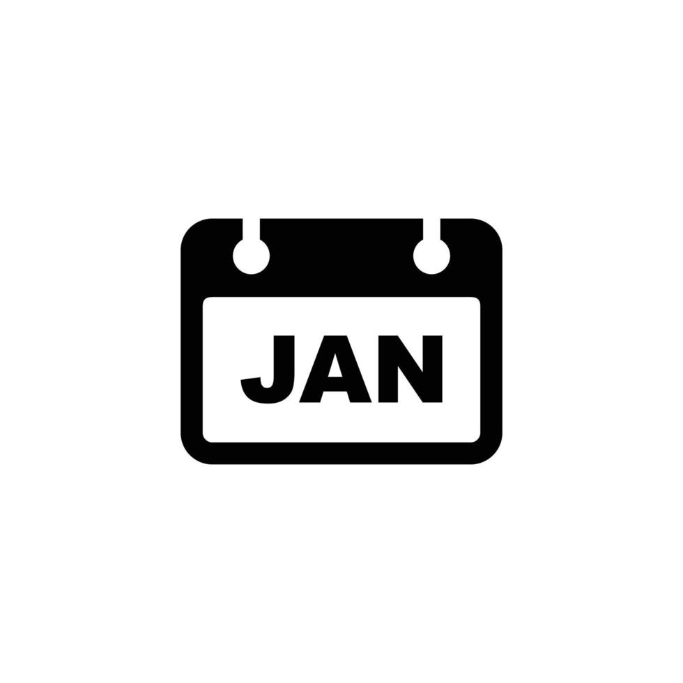 ilustração em vetor ícone plana simples de calendário. vetor de ícone do calendário de janeiro