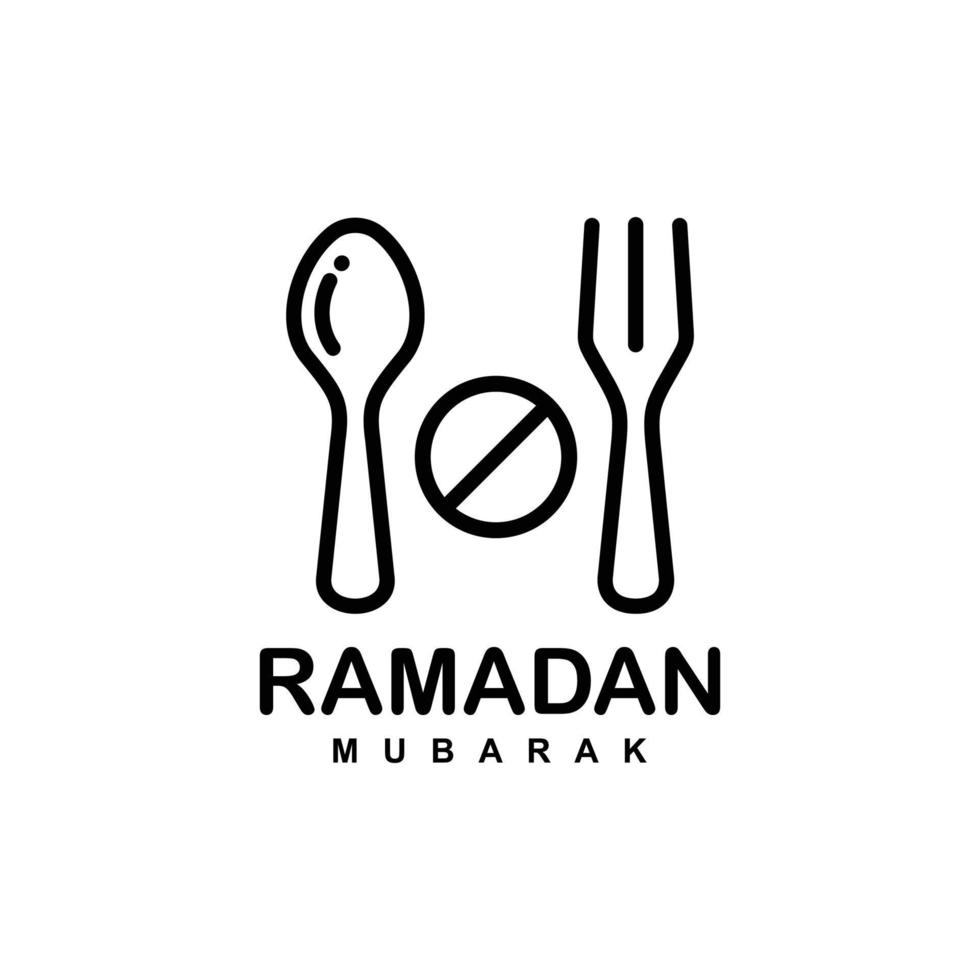 Ilustração em vetor simples logotipo plano em jejum do Ramadã. vetor de logotipo em jejum
