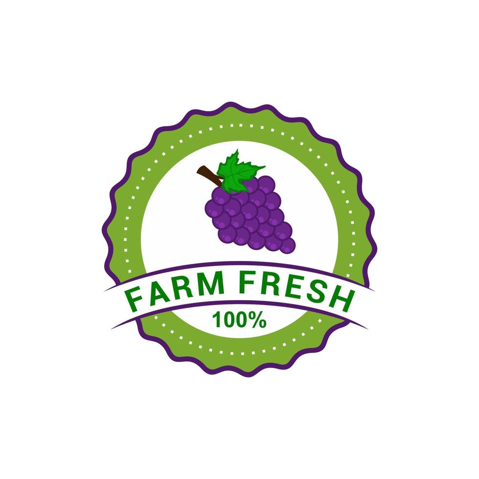 modelo de vetor de logotipo de fruta uva