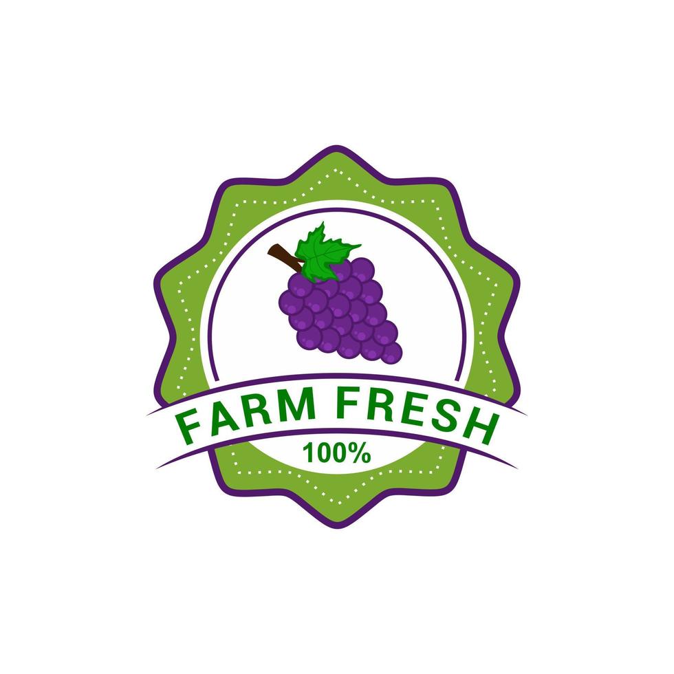 modelo de vetor de logotipo de fruta uva