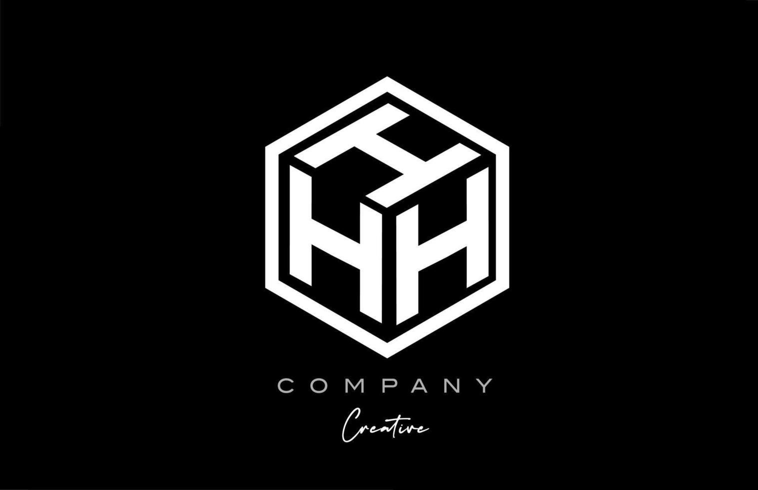 projeto do ícone do logotipo da letra do alfabeto do cubo h com design de polígono. modelo criativo de três letras para negócios e empresa vetor