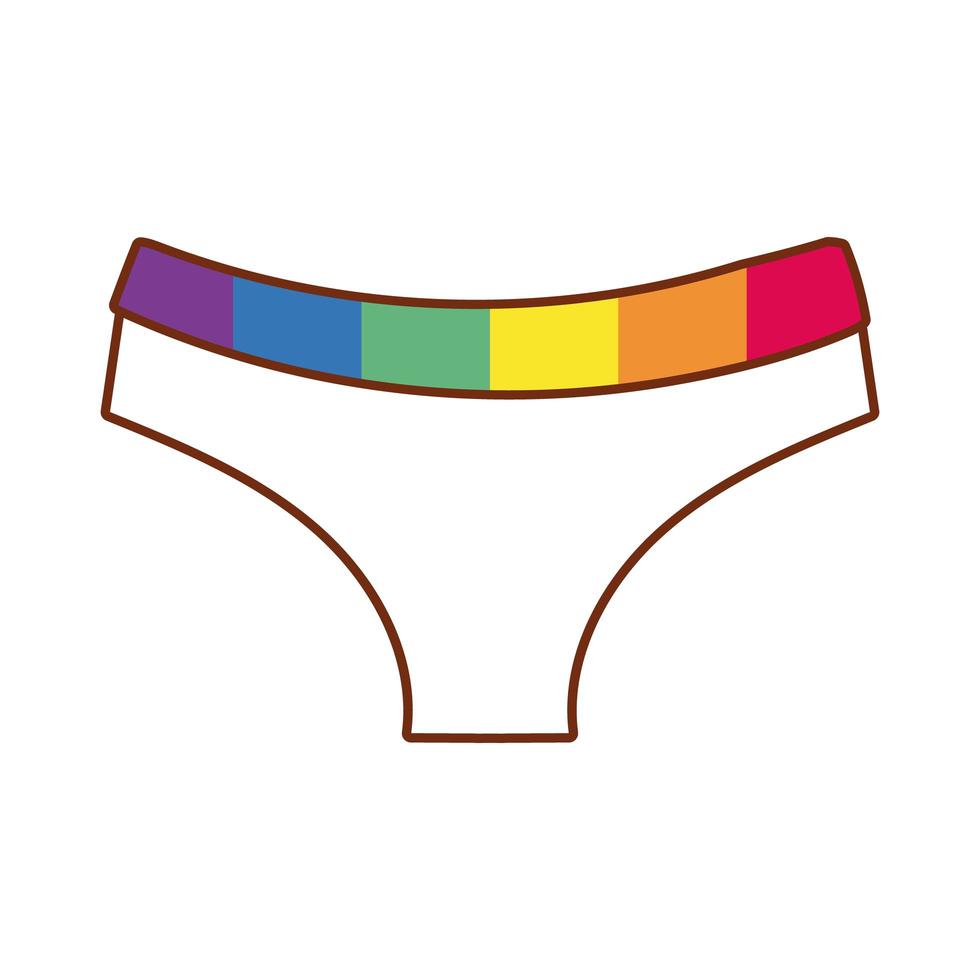 cueca com as cores do orgulho gay vetor