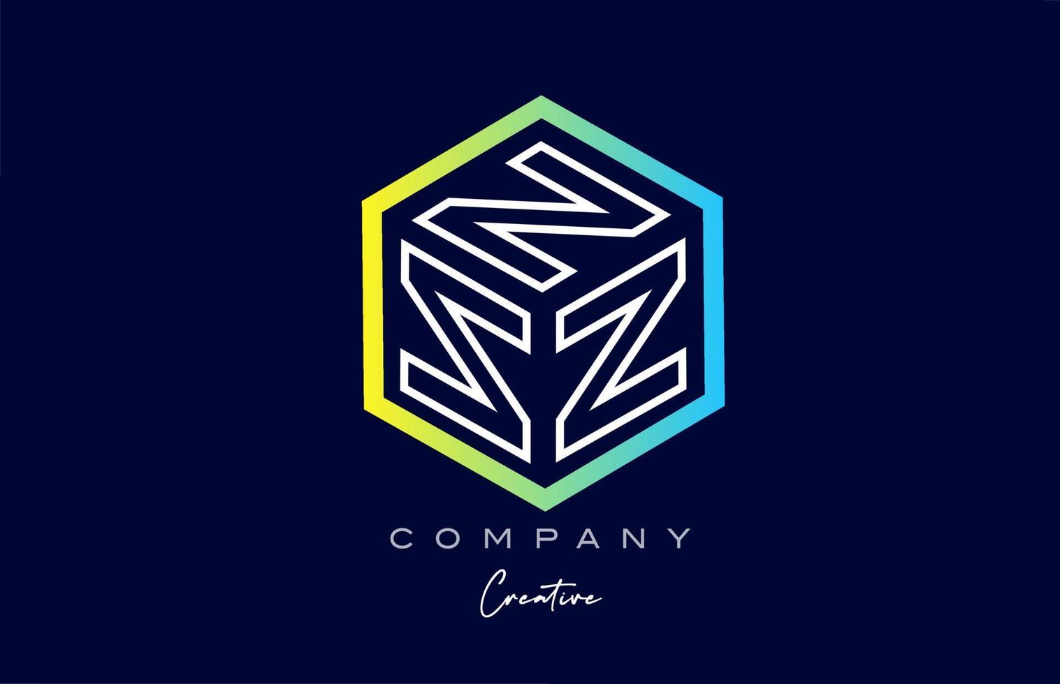linha z design de ícone de logotipo de letra de cubo de três letras com design de polígono. modelo criativo para empresa vetor