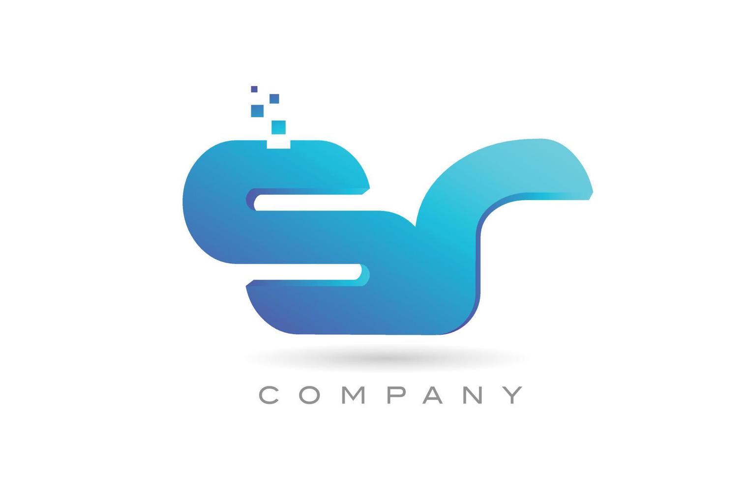 design de combinação de ícone de logotipo de letra do alfabeto sr. modelo criativo para negócios e empresa vetor