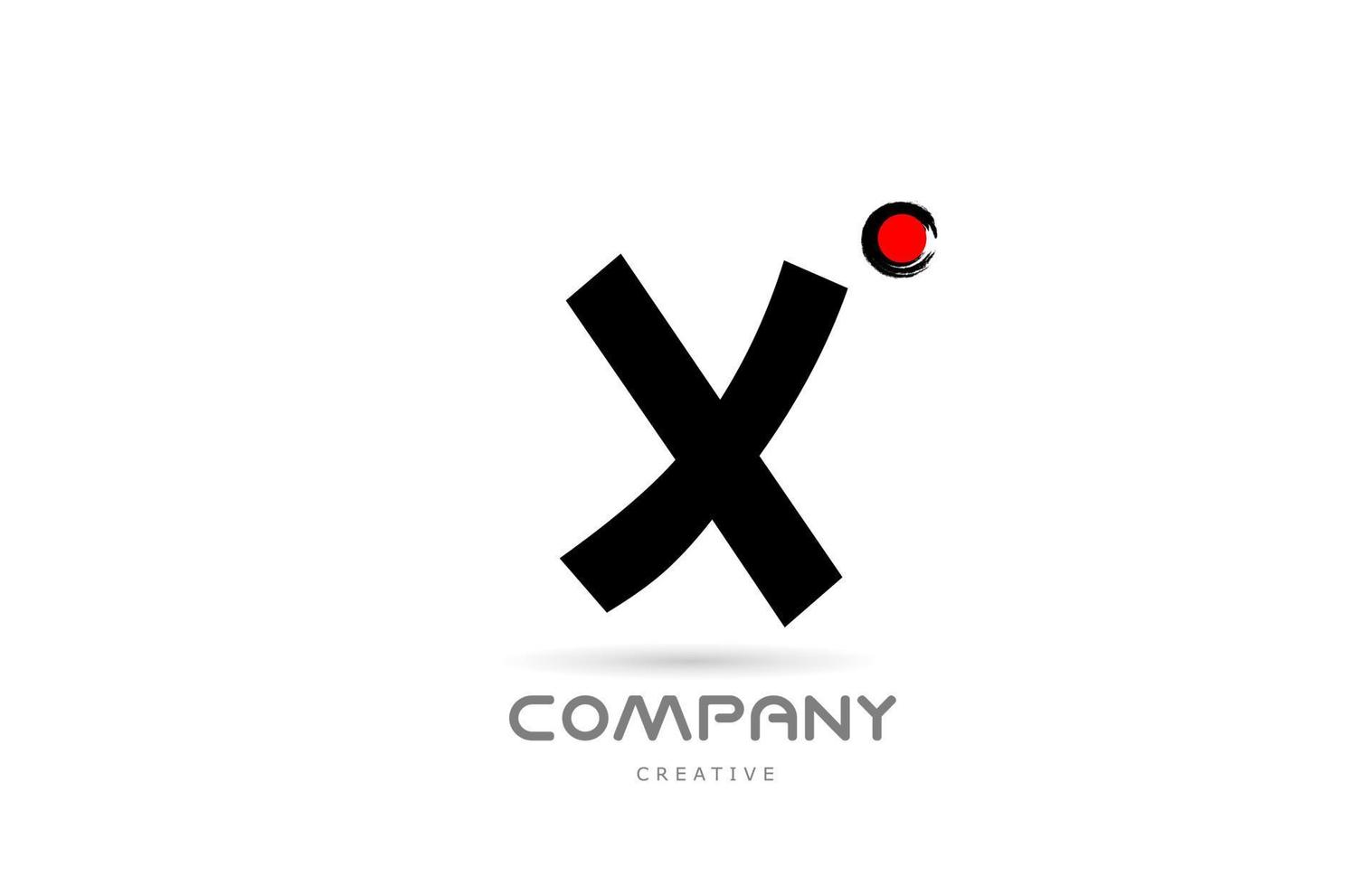 design de ícone de logotipo de letra de alfabeto x preto e branco simples com letras de estilo japonês. modelo criativo para negócios e empresa vetor
