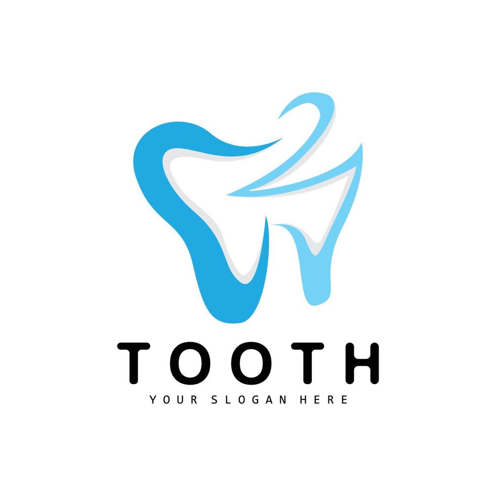 logotipo do dente, vetor de saúde bucal, ilustração de marca de cuidados