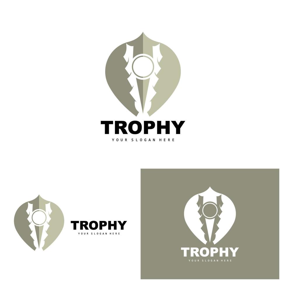 logotipo do troféu do campeonato, design de troféu vencedor do prêmio campeão, modelo de ícone vetorial vetor