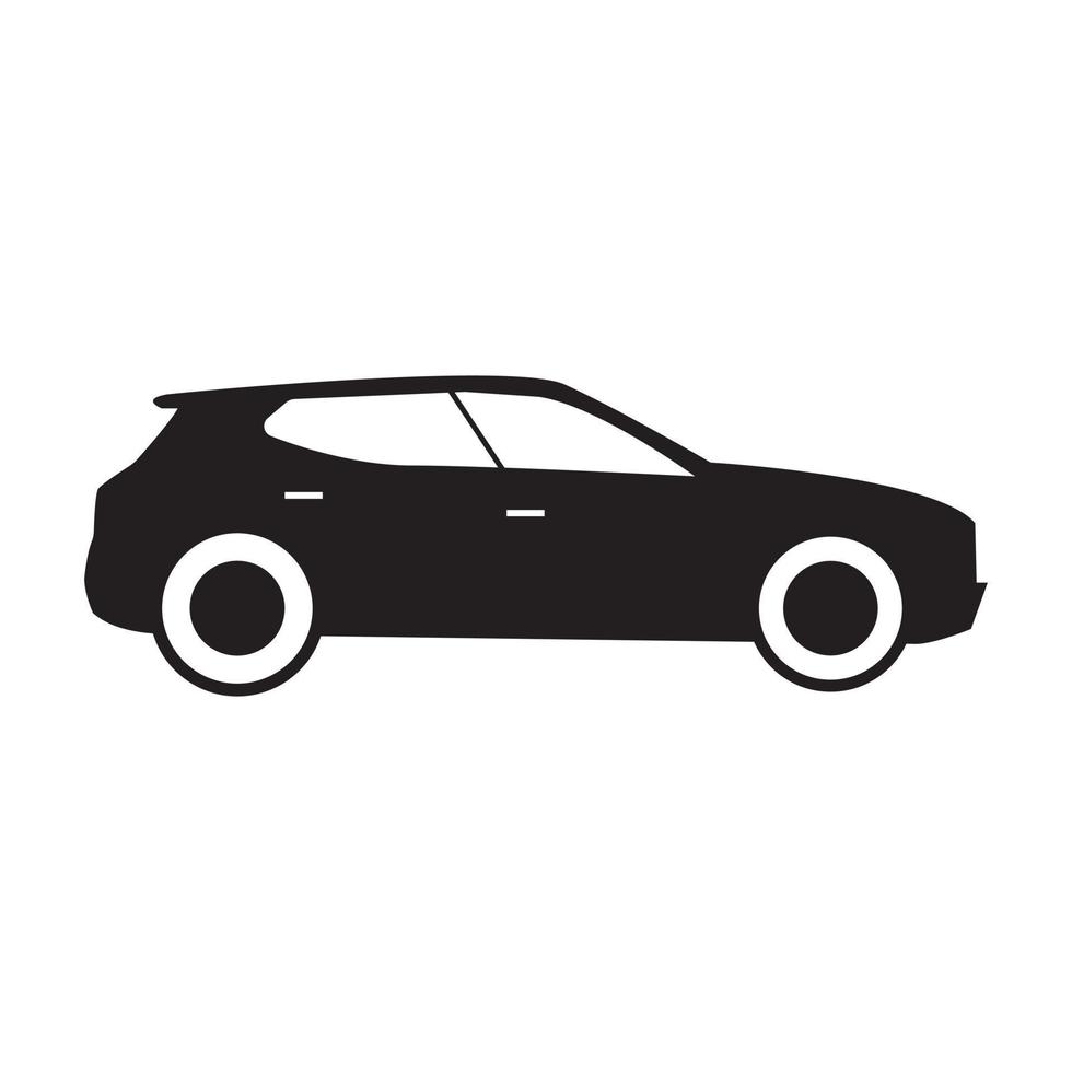 vetor de ícone de carro plano simples preto e branco