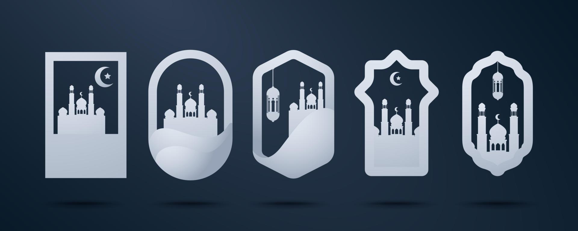 ilustração em vetor distintivo islâmico premium
