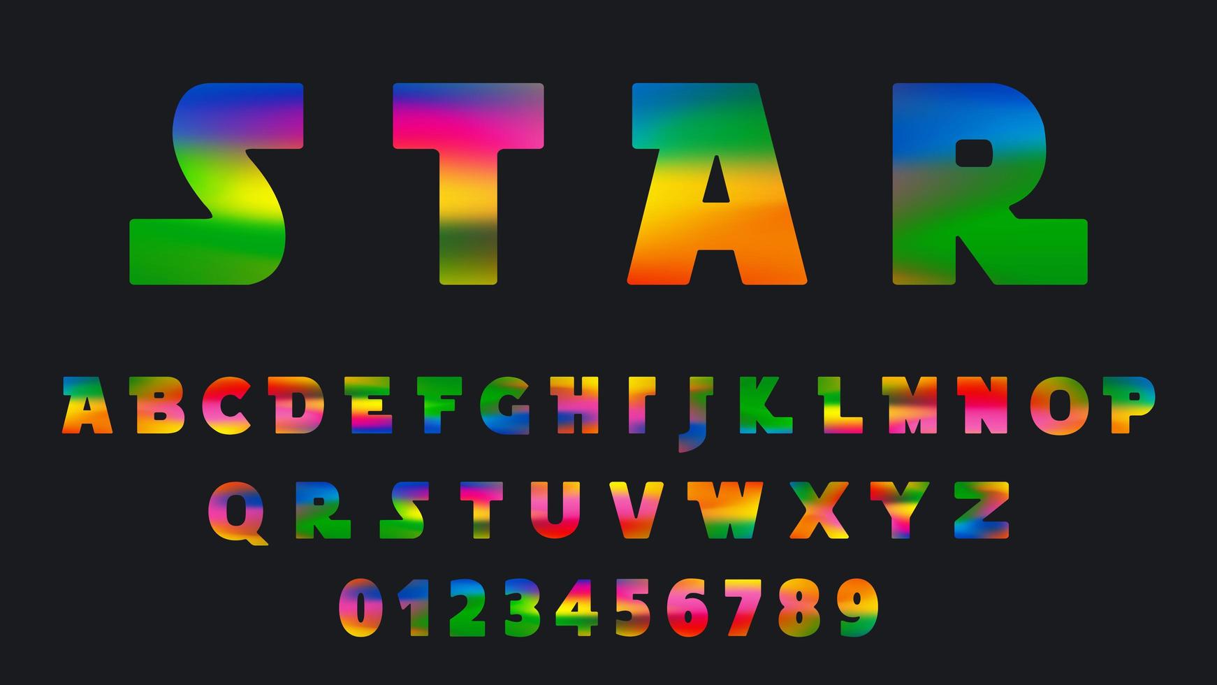 modelo de gradiente colorido do alfabeto vetor