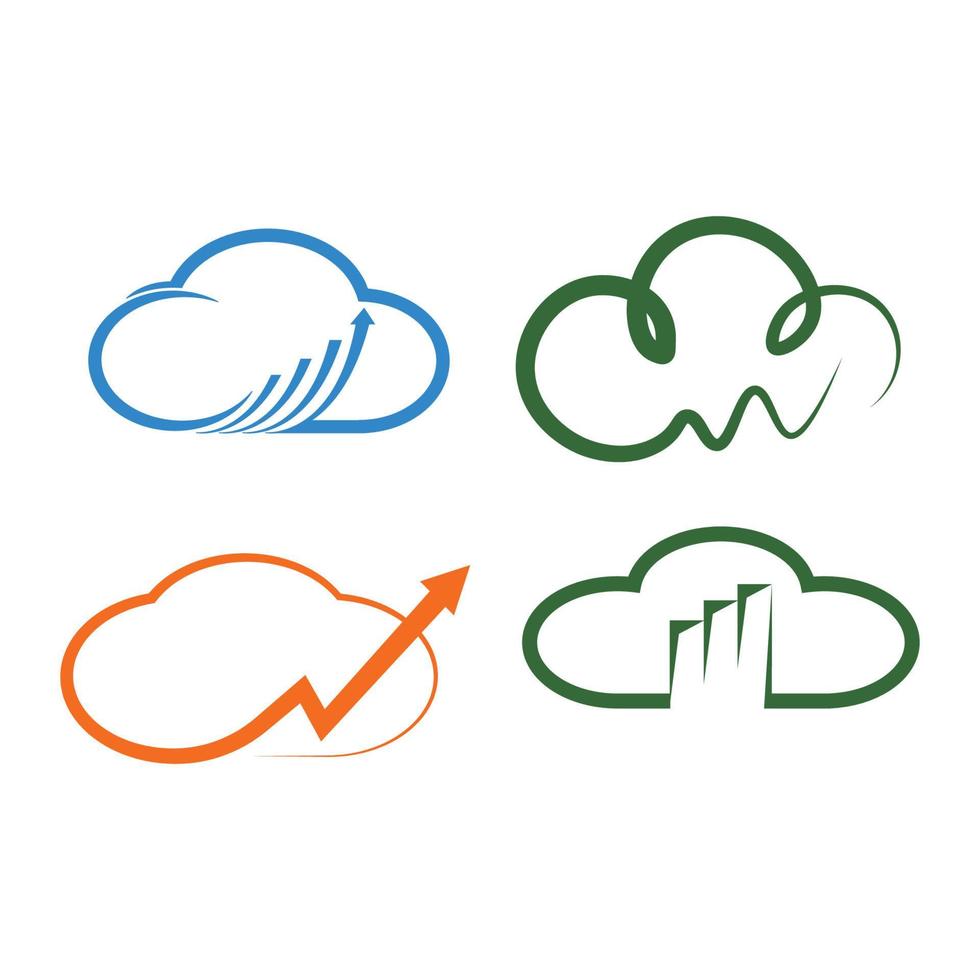 logotipo analítico da nuvem vetor