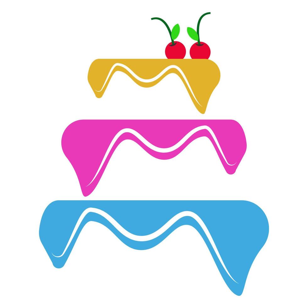 vetor de ilustração de logotipo de bolo