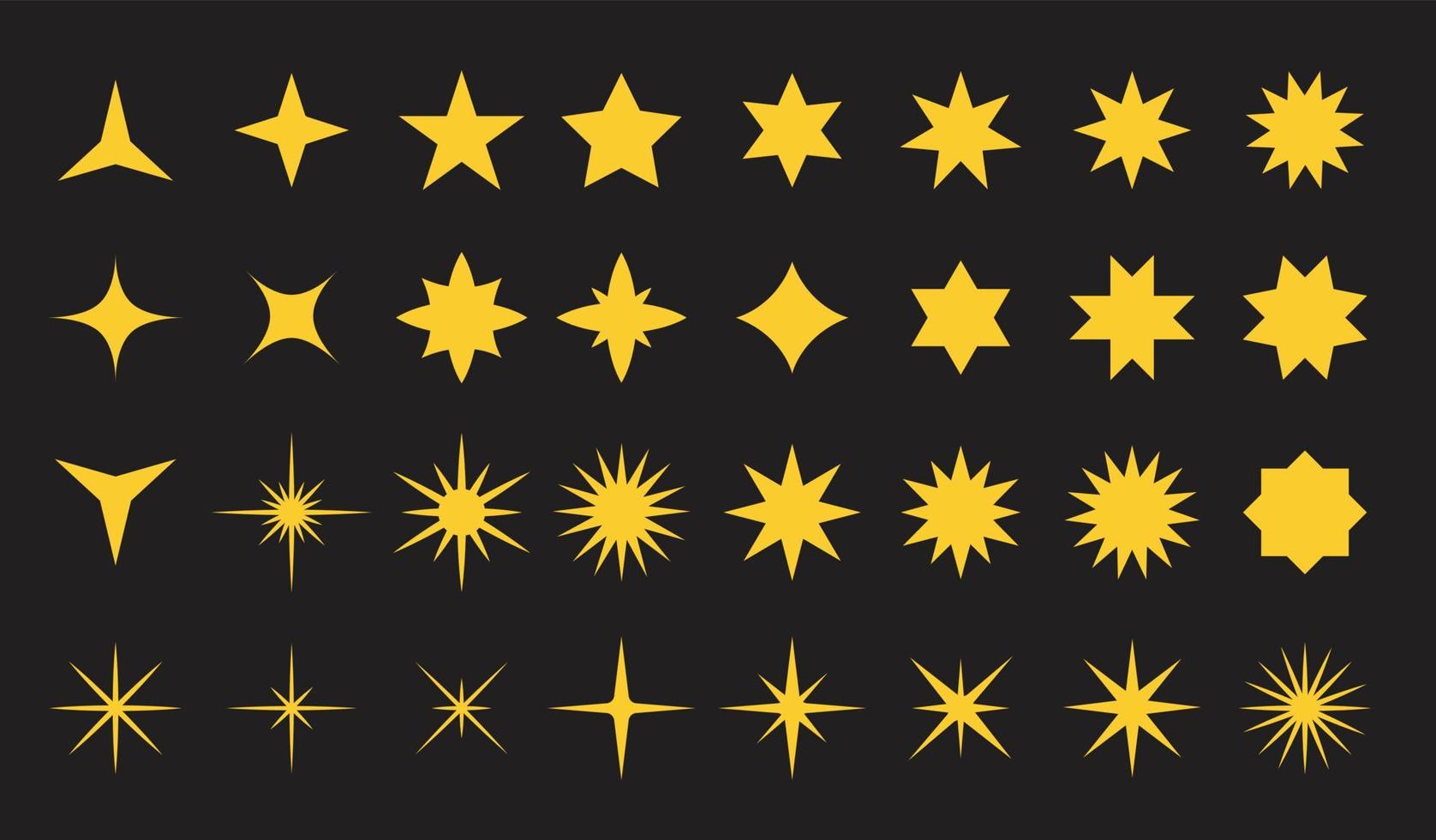 uma coleção de vetores de formas estelares para composições artísticas