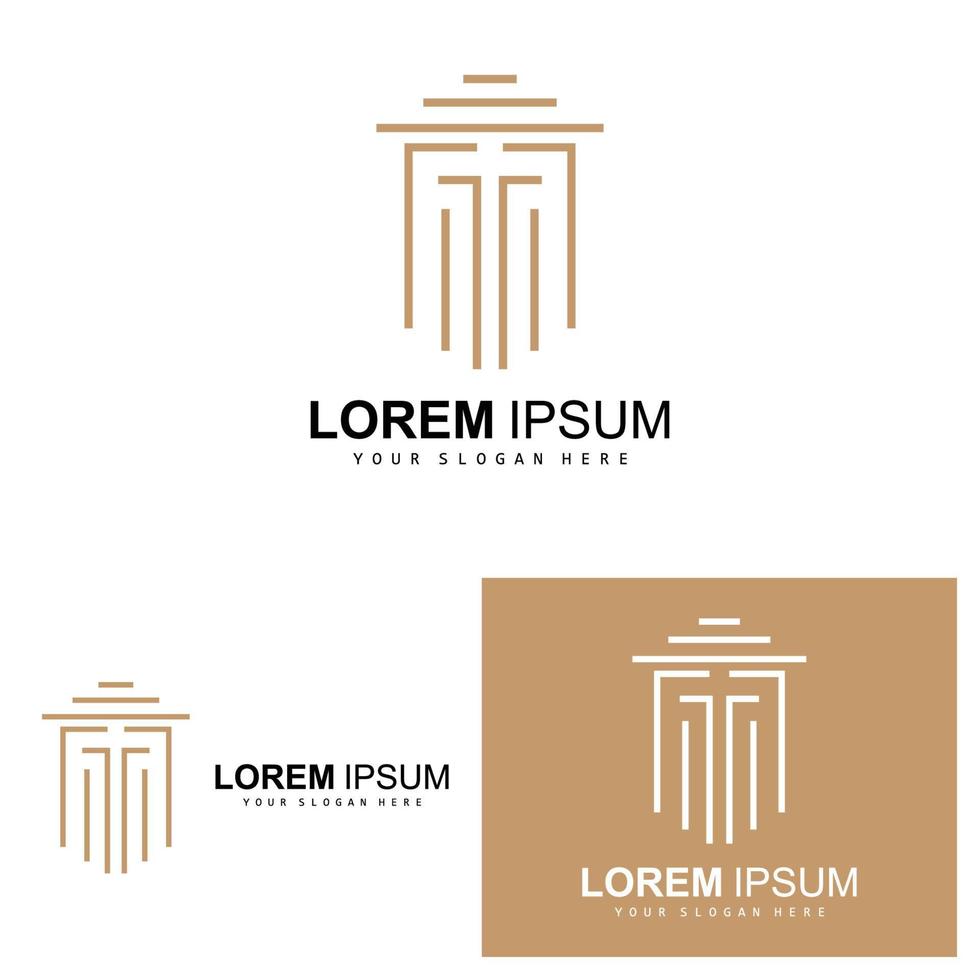 logotipo de pilar, design de lei, vetor de pilar de construção civil, ícone de ilustração de marca de produto