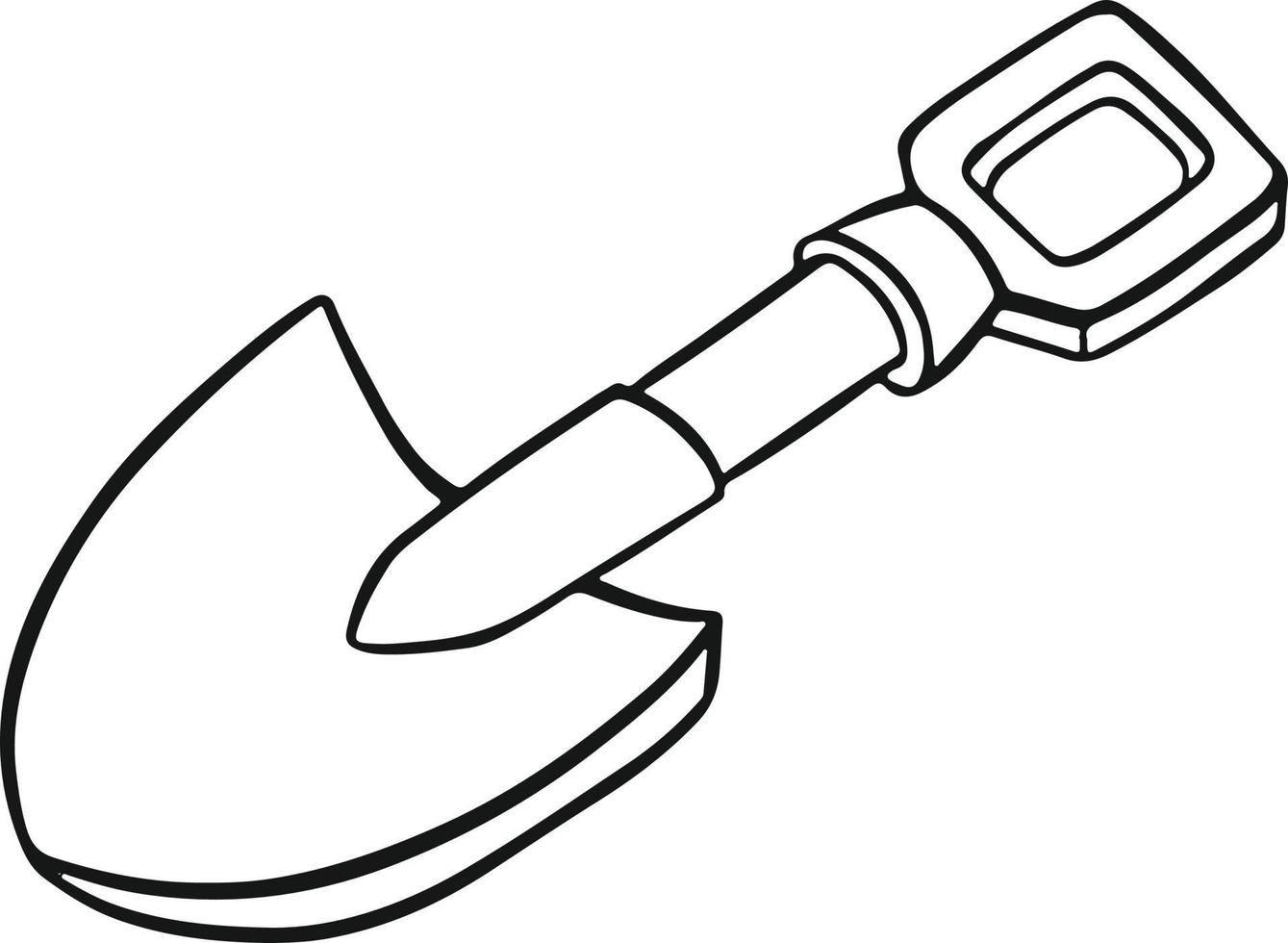 vetor de ilustração à mão livre de pá de ferramenta de trabalho agrícola
