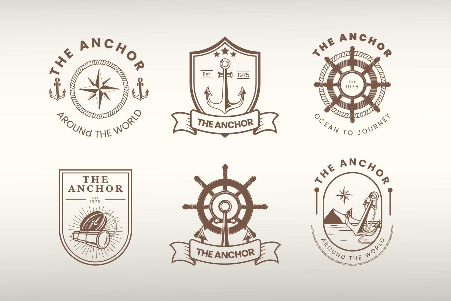 logotipo âncoras vintage vetor