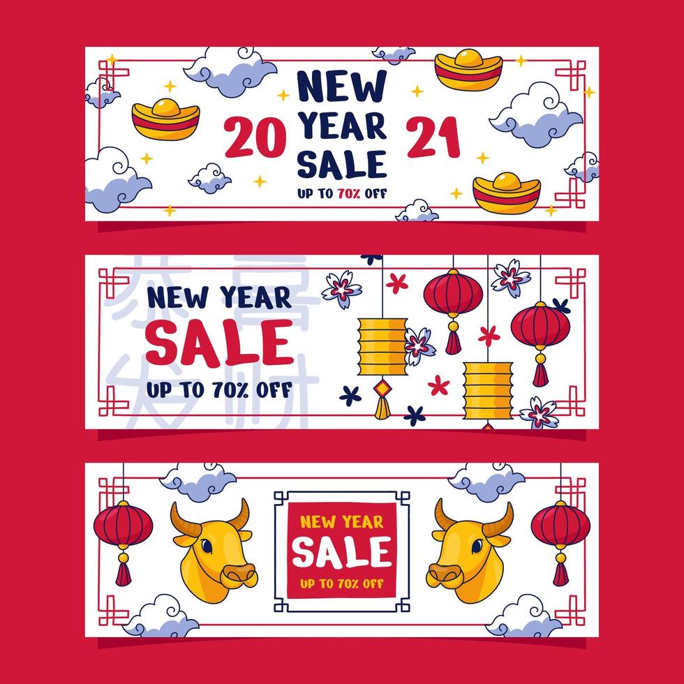 banner de venda do ano novo chinês vetor