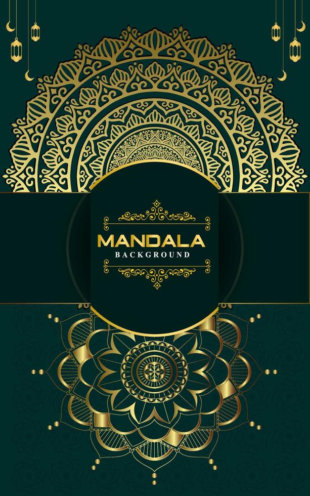 fundo de mandala de luxo com arabesco dourado padrão árabe islâmico estilo oriental. mandala decorativa de estilo ramadã. vetor