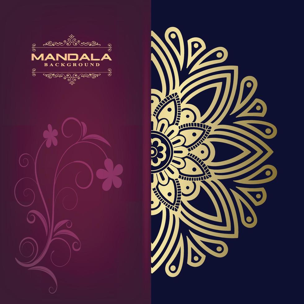 fundo de mandala de luxo com arabesco dourado padrão árabe islâmico estilo oriental. mandala decorativa de estilo ramadã. vetor