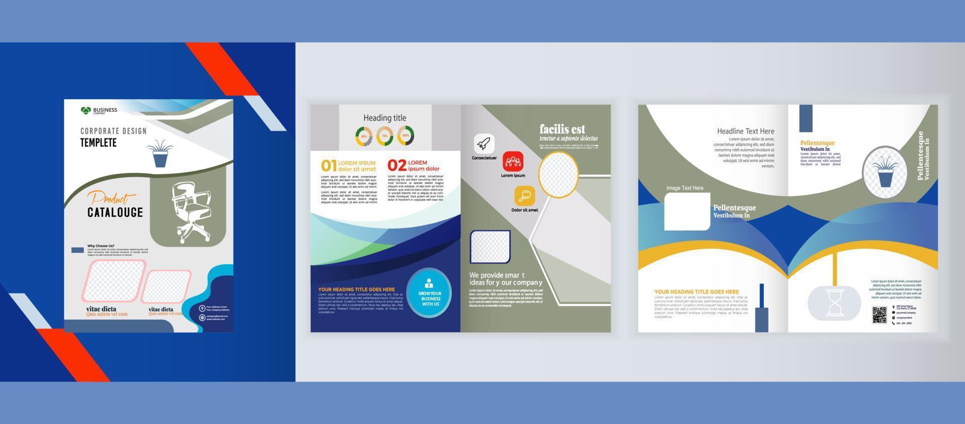modelo de layout de revista, design de brochura criativa, relatório anual e perfil da empresa, capa de livro, layout de apresentação a4, design de layout de folheto comercial. vetor