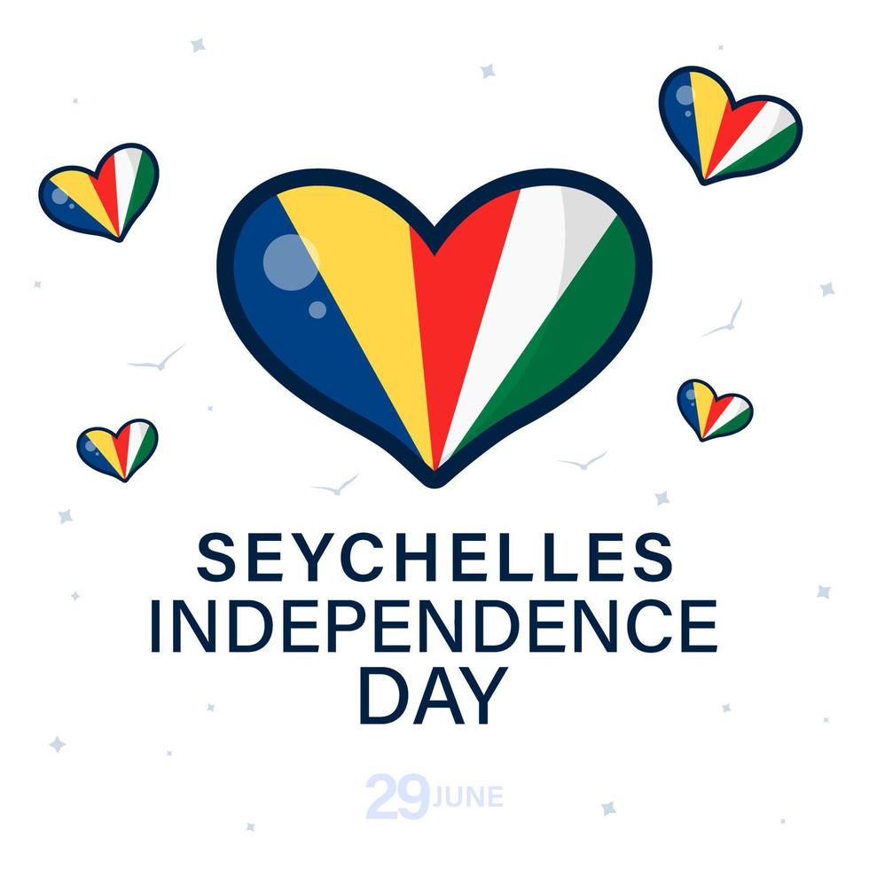 29 de junho, dia da independência seychelles. cartão, banner, pôster, design de plano de fundo. ilustração vetorial. vetor