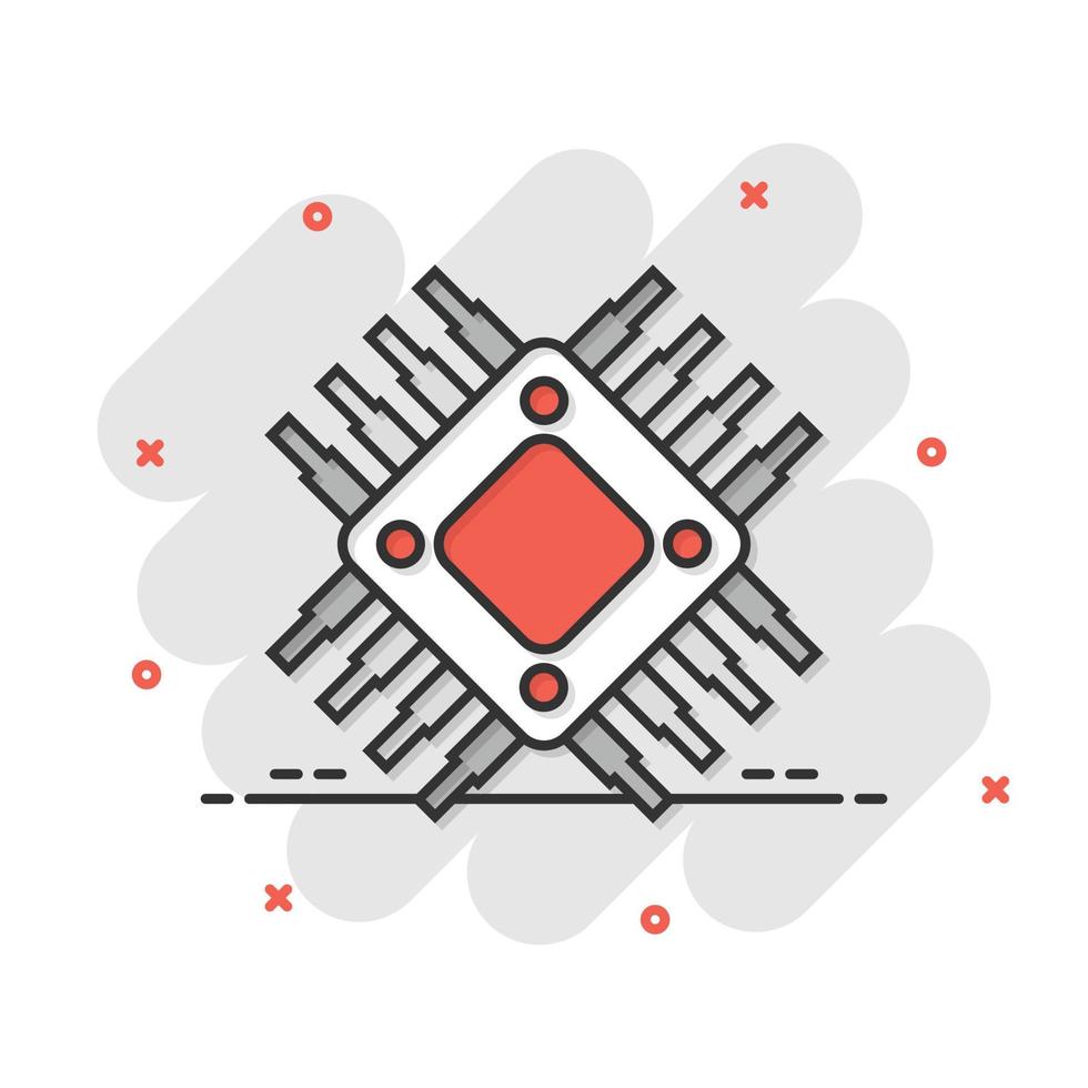 ícone de cpu de computador em estilo simples. ilustração em vetor placa de circuito em fundo branco isolado. conceito de negócio de chip de placa-mãe.