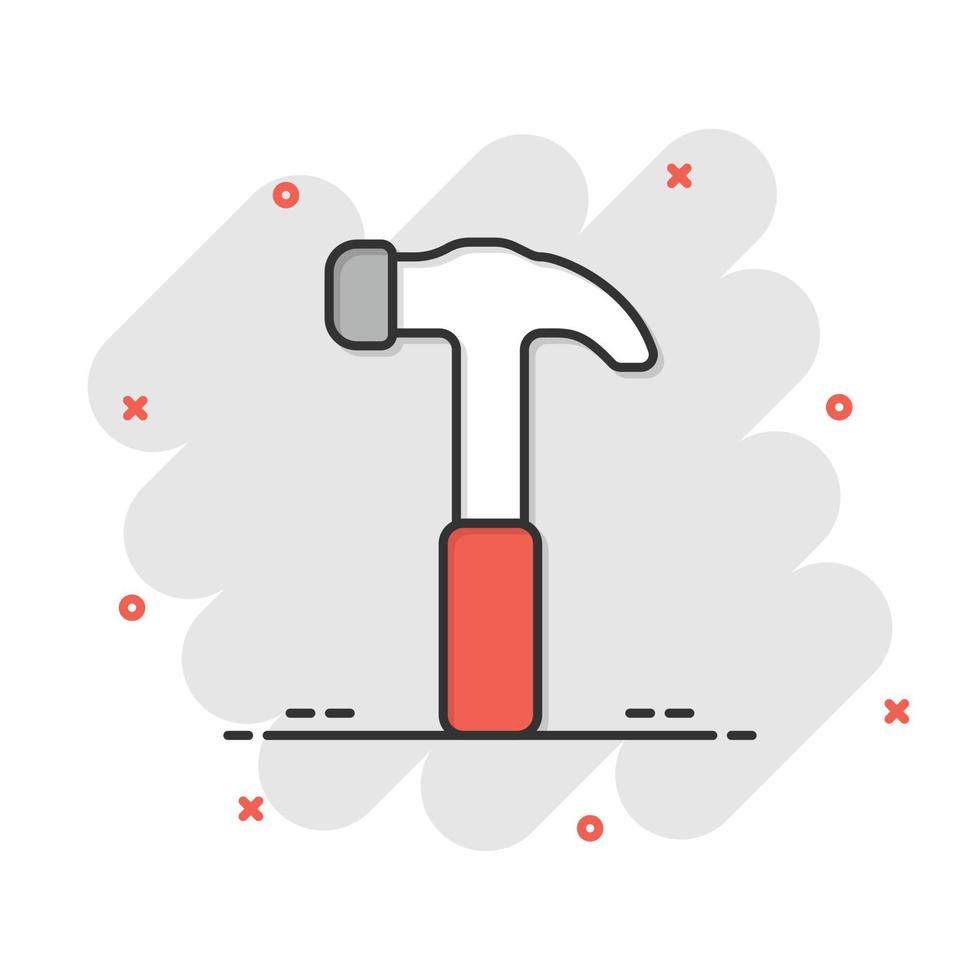 ícone de martelo em estilo simples. ilustração em vetor instrumento de trabalho em fundo branco isolado. conceito de negócio de equipamentos de reparação.