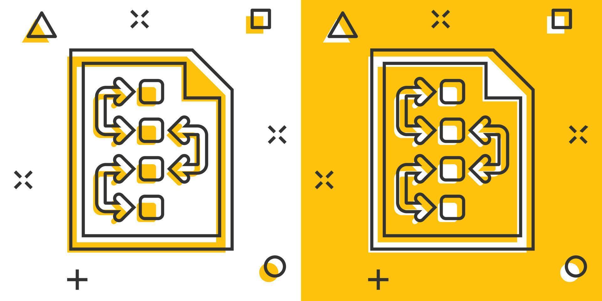 ícone de documento de plano tático de desenho vetorial em estilo cômico. pictograma de ilustração do conceito de estratégia. conceito de efeito de respingo de negócios de documento. vetor