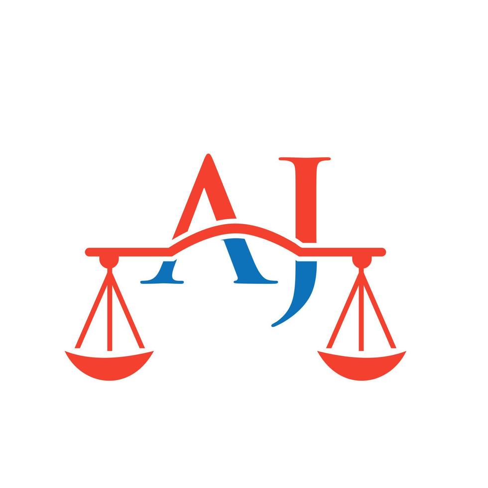 letra aj design de logotipo de escritório de advocacia para advogado, justiça, advogado, jurídico, serviço de advogado, escritório de advocacia, escala, escritório de advocacia, advogado de negócios corporativos vetor