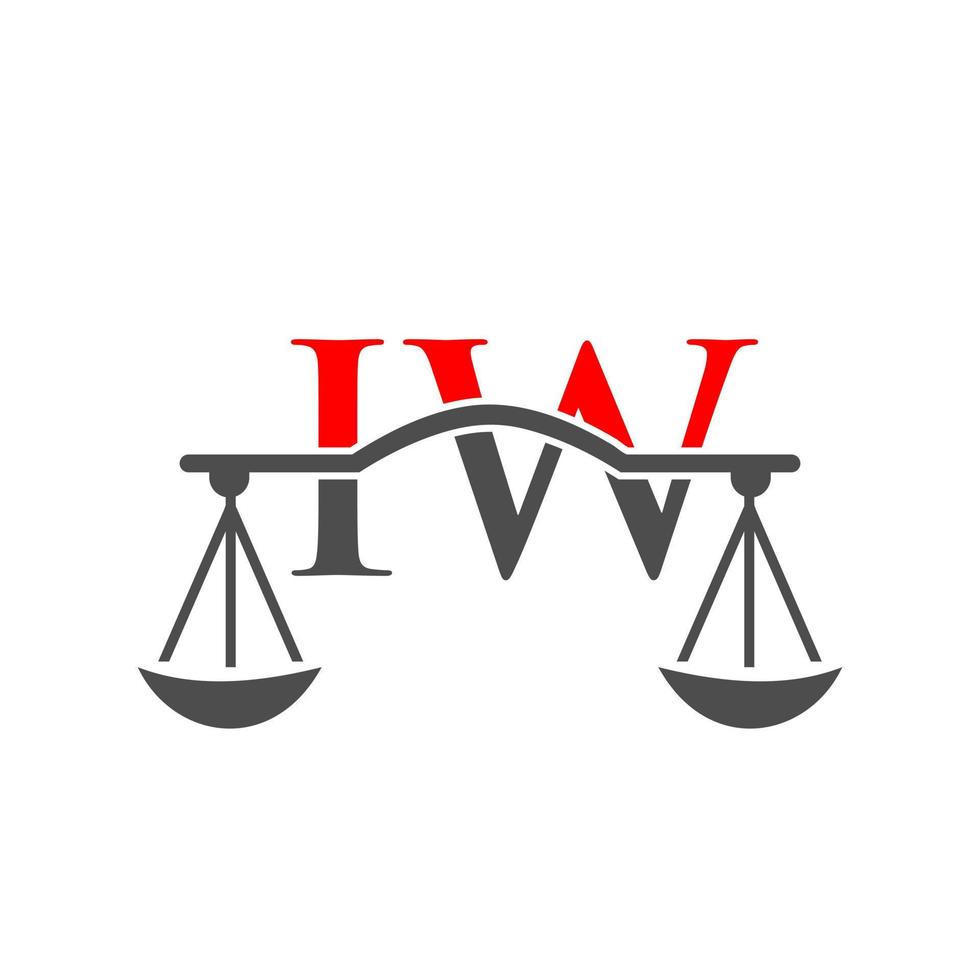 letra iw design de logotipo de escritório de advocacia para advogado, justiça, advogado, jurídico, serviço de advogado, escritório de advocacia, escala, escritório de advocacia, advogado de negócios corporativos vetor