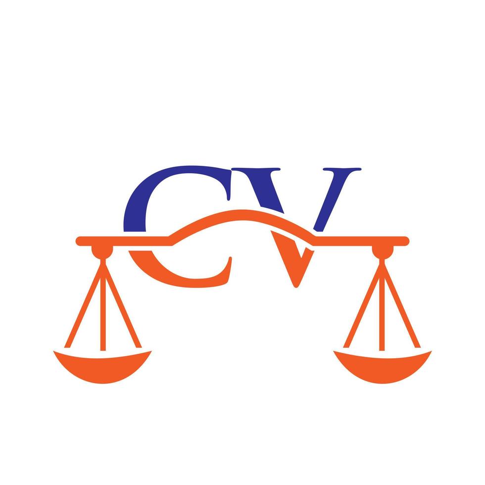 design de logotipo de escritório de advocacia de carta cv para advogado, justiça, advogado, jurídico, serviço de advogado, escritório de advocacia, escala, escritório de advocacia, advogado de negócios corporativos vetor