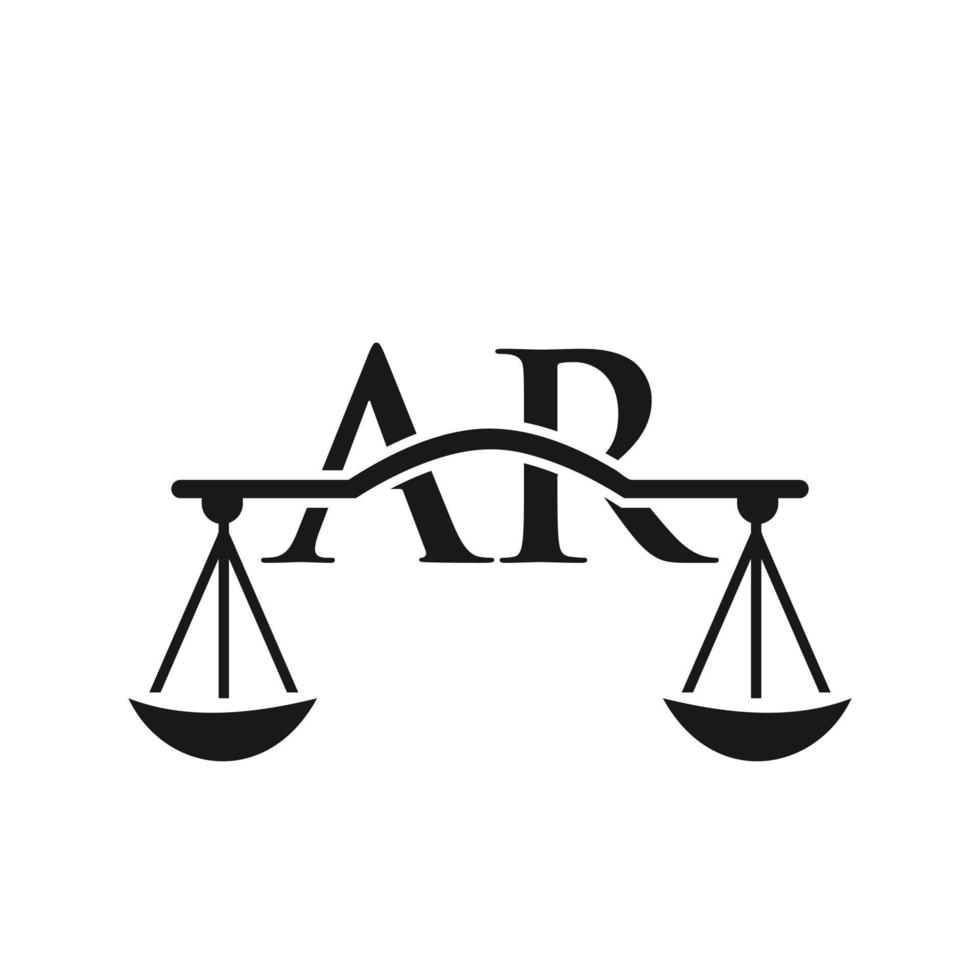 letra ar design de logotipo de escritório de advocacia para advogado, justiça, advogado, jurídico, serviço de advogado, escritório de advocacia, escala, escritório de advocacia, advogado de negócios corporativos vetor