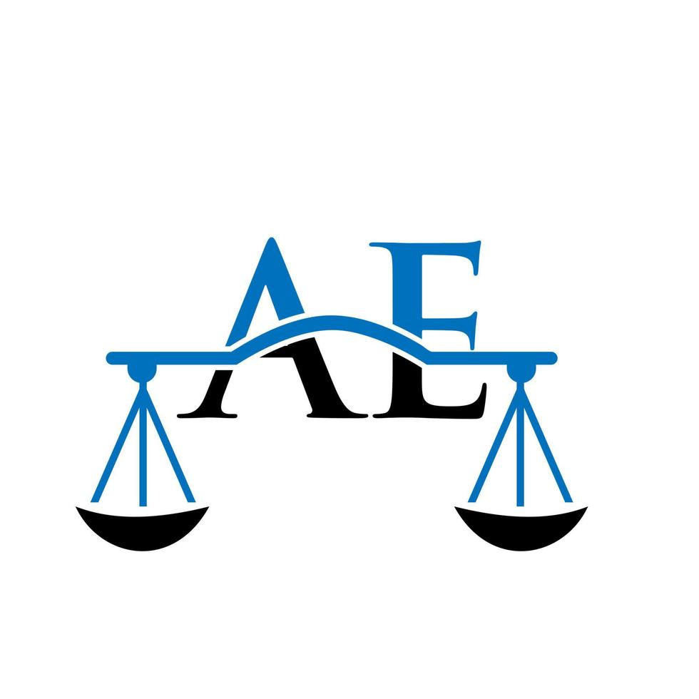 letra ae design de logotipo de escritório de advocacia para advogado, justiça, advogado, jurídico, serviço de advogado, escritório de advocacia, escala, escritório de advocacia, advogado de negócios corporativos vetor