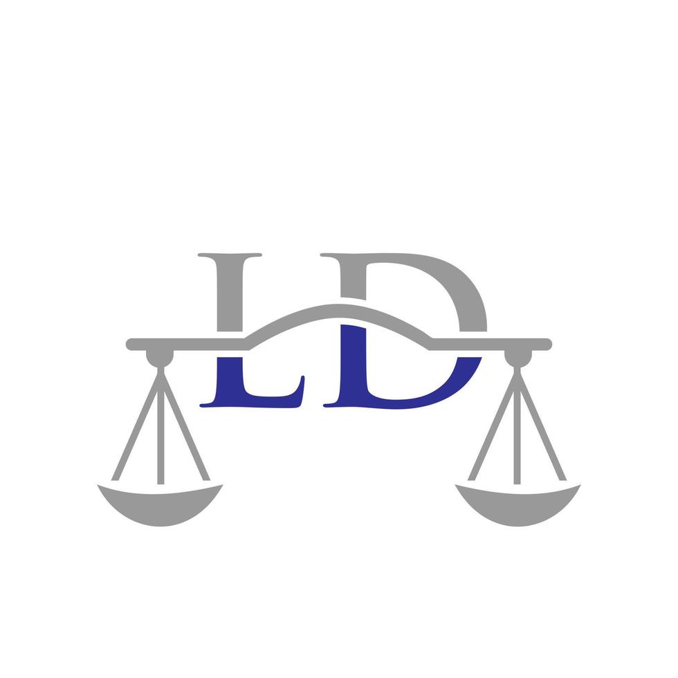 letra ld design de logotipo de escritório de advocacia para advogado, justiça, advogado, jurídico, serviço de advogado, escritório de advocacia, escala, escritório de advocacia, advogado de negócios corporativos vetor