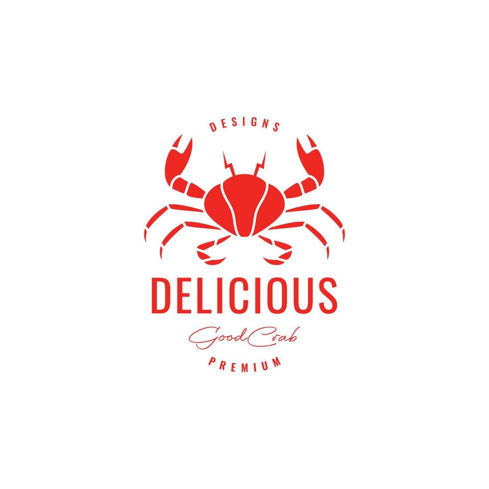 caranguejo peekytoe delicioso design de logotipo de criatura de frutos do mar modelo de ilustração de ícone vetorial vetor