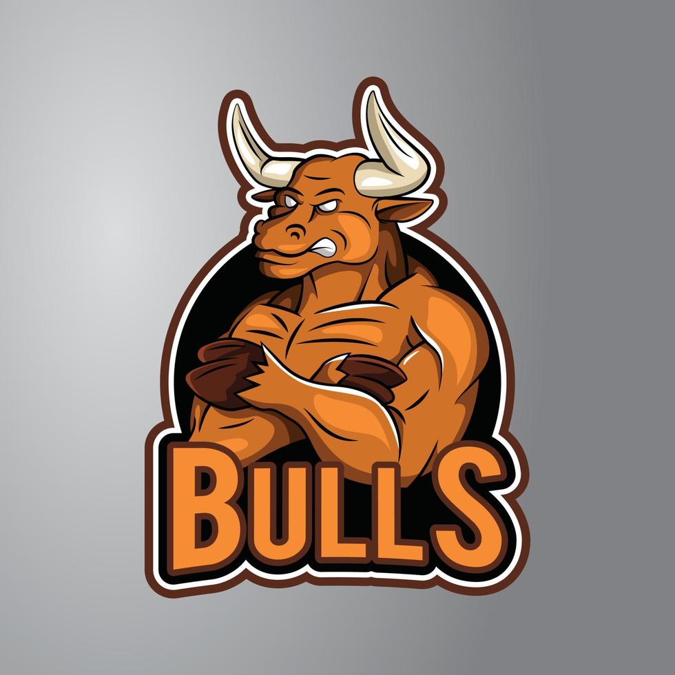 distintivo de design de ilustração de touro vetor