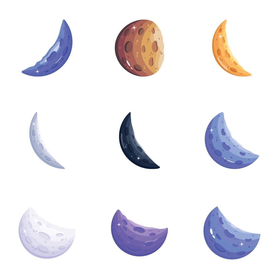 conjunto de vetores planos da lua