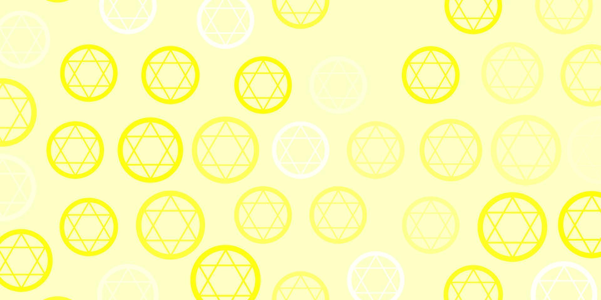 pano de fundo vector amarelo claro com símbolos de mistério.