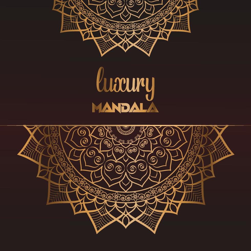 Vector fundo de design de mandala ornamental de luxo com decoração dourada.