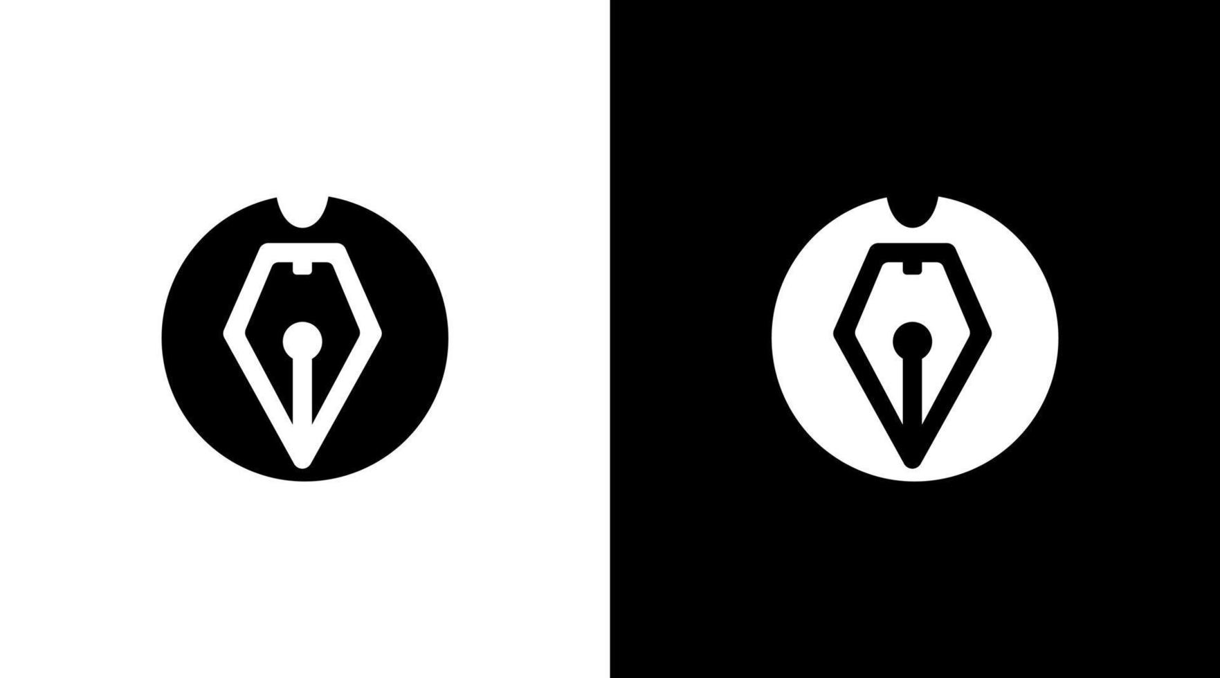 autor caneta logotipo monograma escudo círculo ícone preto e branco ilustração design de estilo modelos vetor