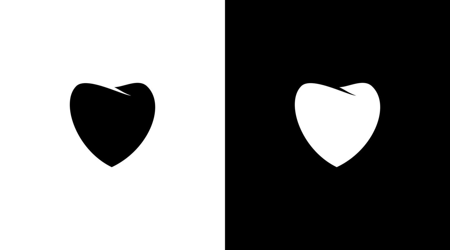 logotipo do dentista monograma dente de amor ícone preto e branco ilustração modelos de designs de estilo vetor