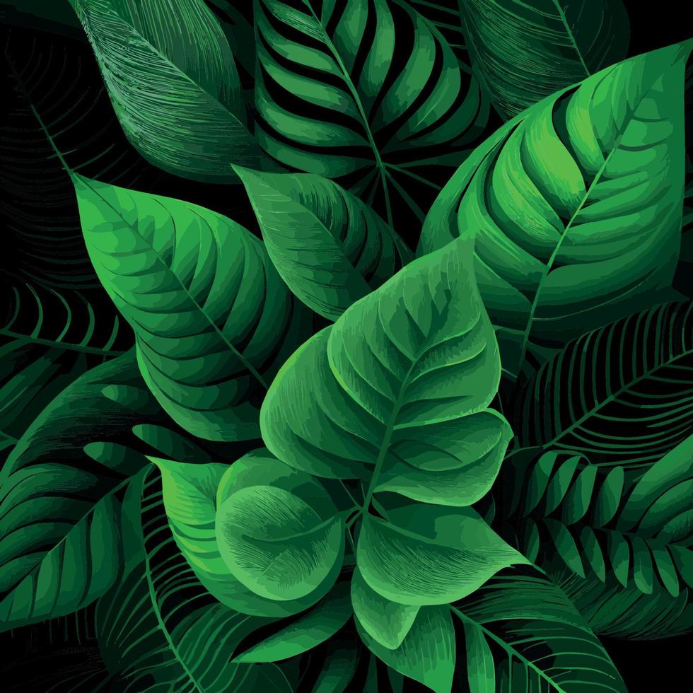 textura de folhas verdes, padrão de fundo verde - vector