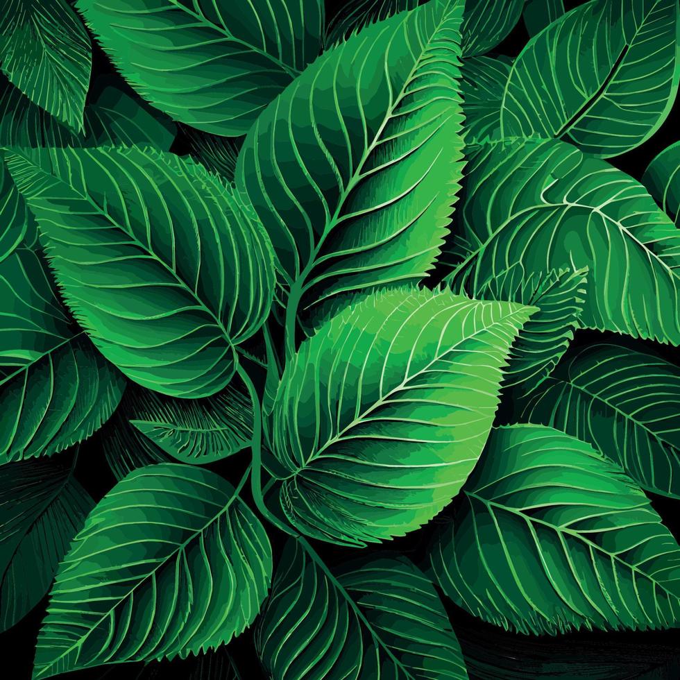 textura de folhas verdes, padrão de fundo verde - vector